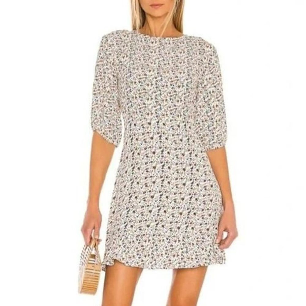 Faithfull The Brand Sidonie Mini Dress Aurelia Off White Chestnut Floral…